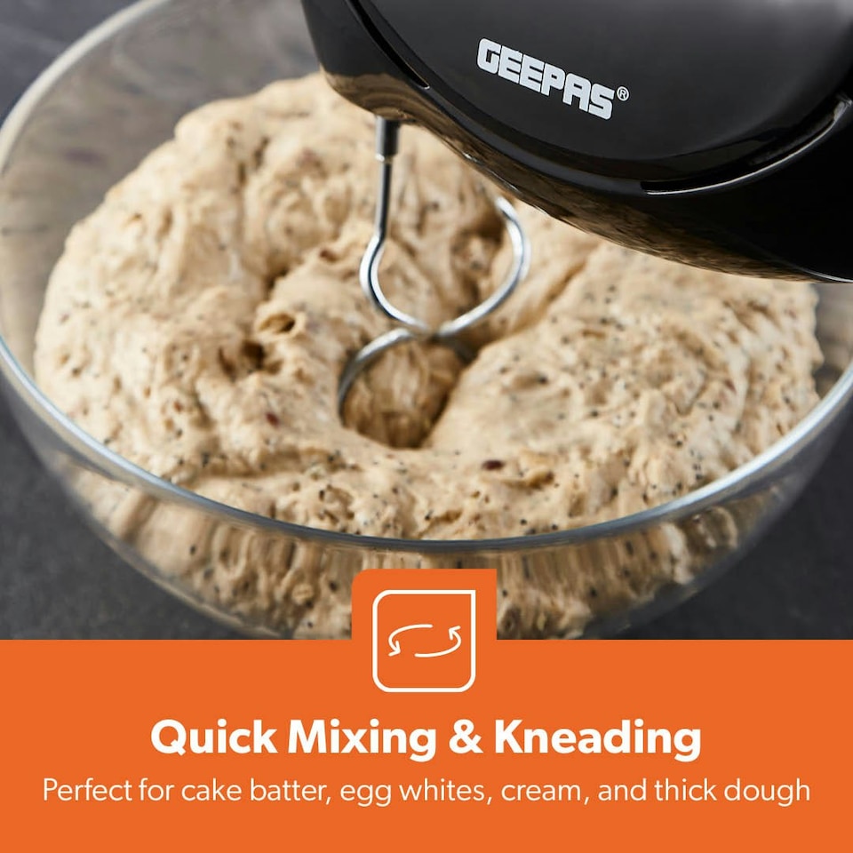 image 1 of GEEPAS 150W Hand Mixer - Electric Whisk Black