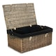 image 5 of 62cm Antique Wash Picnic Basket Cotton Lining Grey | Grey | One Size
