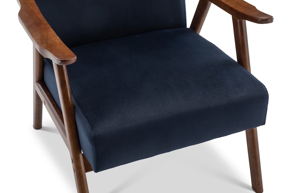 image 1 of Velvet Navy Blue Selma Accent Chair