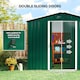 image 4 of Outsunny 7.7 x 5.7ft Metal Garden Shed with Ventilation Slots and Sliding Doors, Galvanised Outdoor Tool Storage House, Green