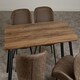 image 2 of Quebec Straight Edge Dining Set - Medium Oak Effect/Black/Brown Faux Leather Brown