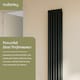 image 3 of Aspire Vertical Double Panel Radiator, 1800mm x 383mm - Anthracite | Grey | Anthracite | 1