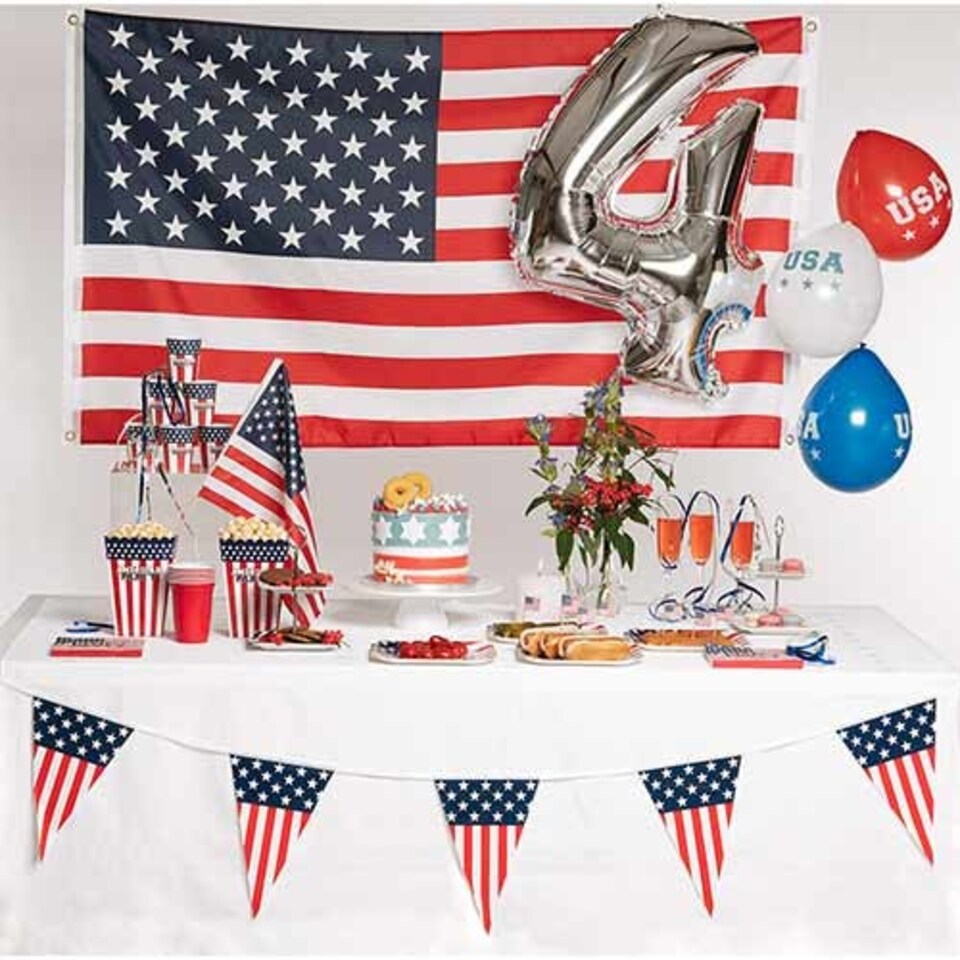 image 1 of American Party USA Round Biodegradable Paper Plates 23cm - Pack of 10