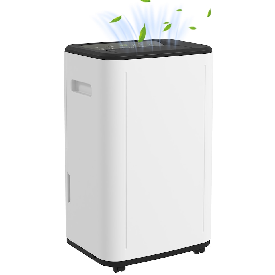 image 1 of HOMCOM 20LDay 6000mL Portable Quiet Dehumidifier with Auto Defog, 24H Timer, 3 Dehumidifying Modes, Electric Moisture Air Dehumidifier for Home Laundry Basement