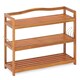 image 9 of COSTWAY 3-Tier Wood Shoe Rack Solid Shoe Storage Shelf Brown