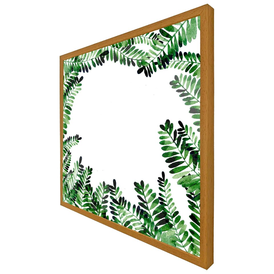 image 1 of Green botanical leaves (Picture Frame) Black | XS