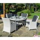 image 1 of 4 Seater Putty Grey Rattan Weave Garden Dining Set
