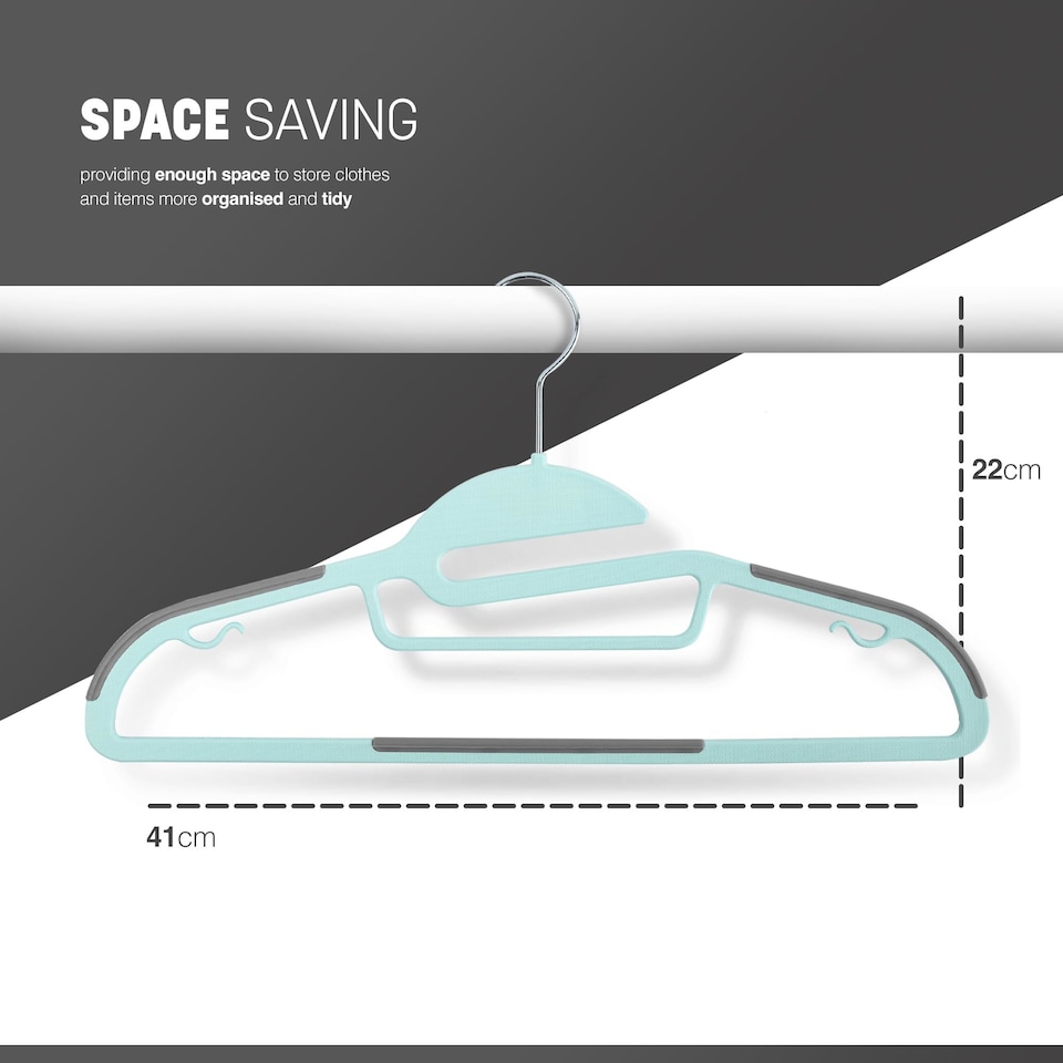image 1 of Keplin Non-Slip Hangers, Durable, Slimline Design for Space Saving with 360 Degree Swivel