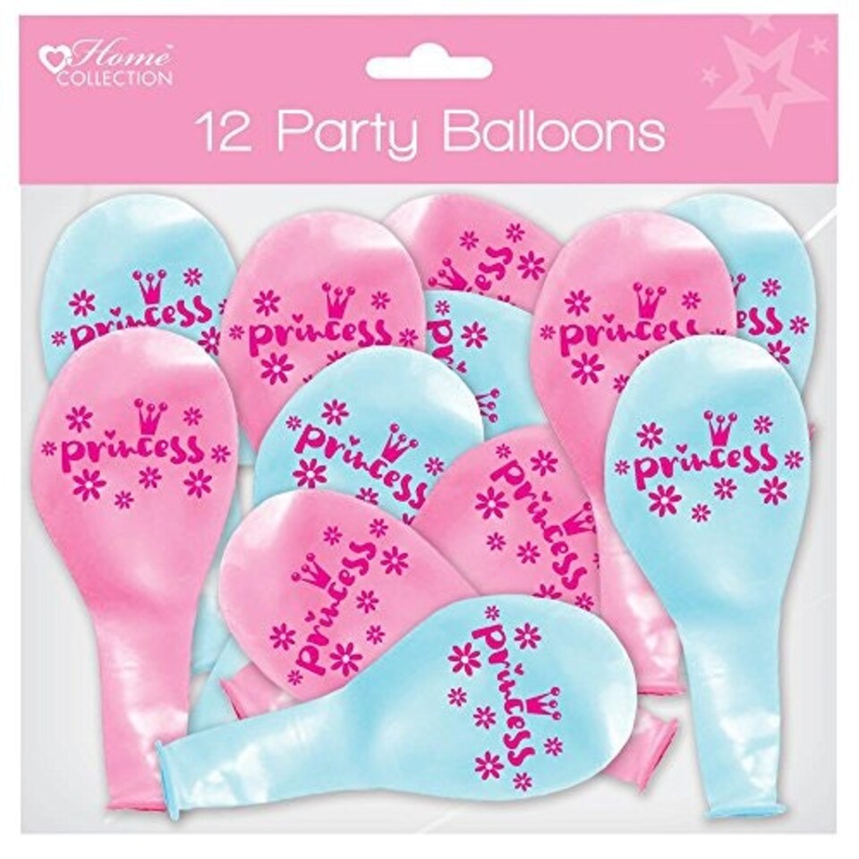 image 1 of Pack of 12 Printed Party Balloons - Princess