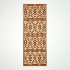 Homescapes Outdoor Rug Runner Luxury Waterproof Reversible, 75 x 200 cm, Orange, Anya Aztec | Orange | Orange and White
