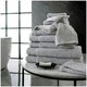 image 4 of VELVETIO 8 Piece Towel Bale Set Jacquard Greek Key Pattern - 100% Cotton, 450 GSM White