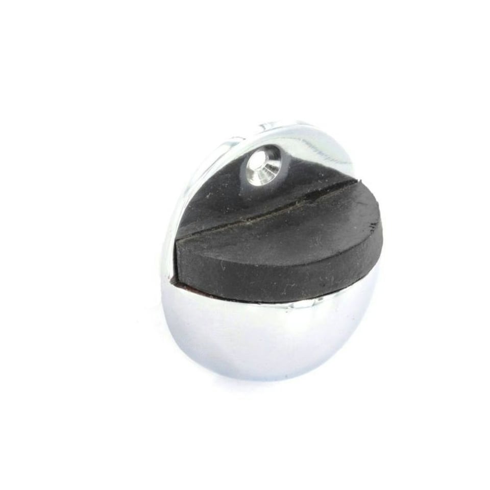 image 1 of Securit Oval Door Stopper - Silver/Black - 50mm