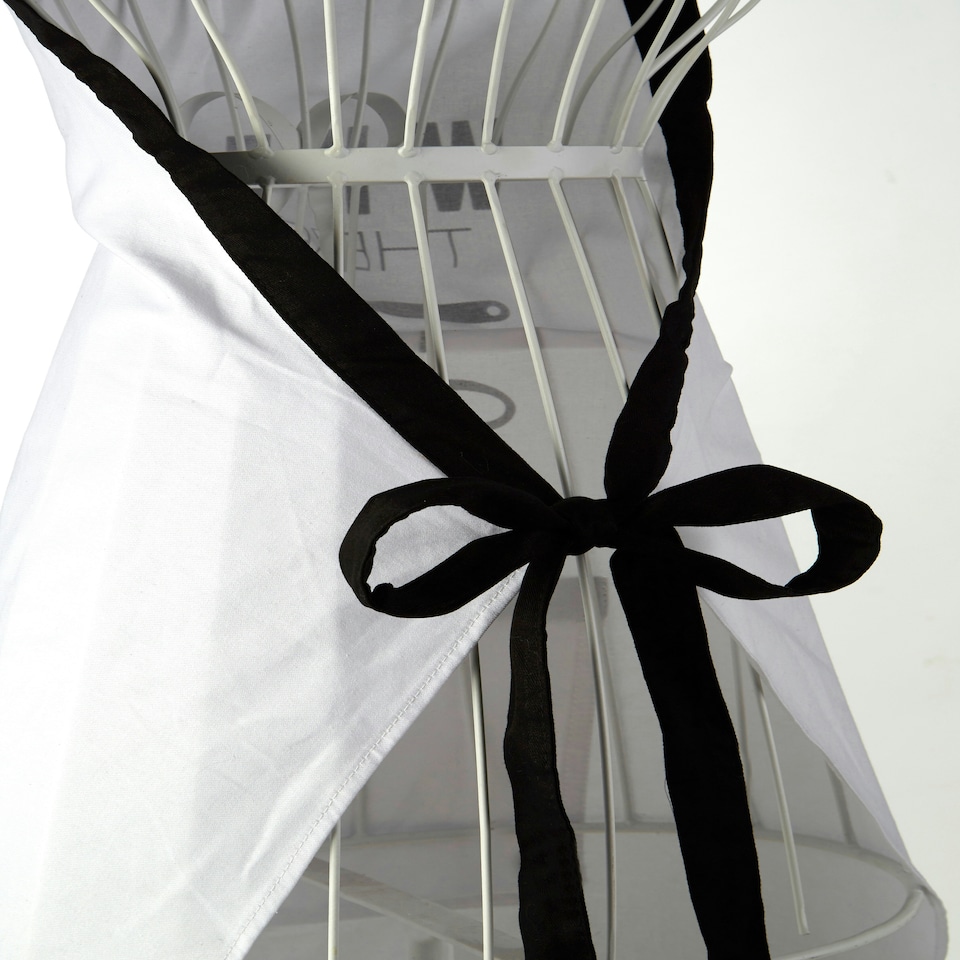 image 1 of Interiors by Premier Apron, Playful Typography Print With Adjustable Neck And Waist Straps, Shields Clothing During Cooking White