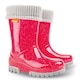 image 1 of Demar Kids Wellington Boots Lined Rain Boots Boys Girls | Pink | Pink Glitter | 5-5.5 UK (22-23 EU) Baby 14.5–15cm
