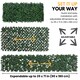 image 3 of Expanding Trellis With Artificial Leaves and Flowers - Ficus Leaf Garden Hedge Balcony Privacy Screening Panel | Green | Green | L | 1