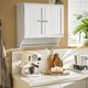image 7 of SoBuy Slim Wall Mounted Bathroom Cabinet with Adjustable Shelf and Towel Rail, White, 23.6x11.8x23.6 in, 11.3 kg - BZR84-W