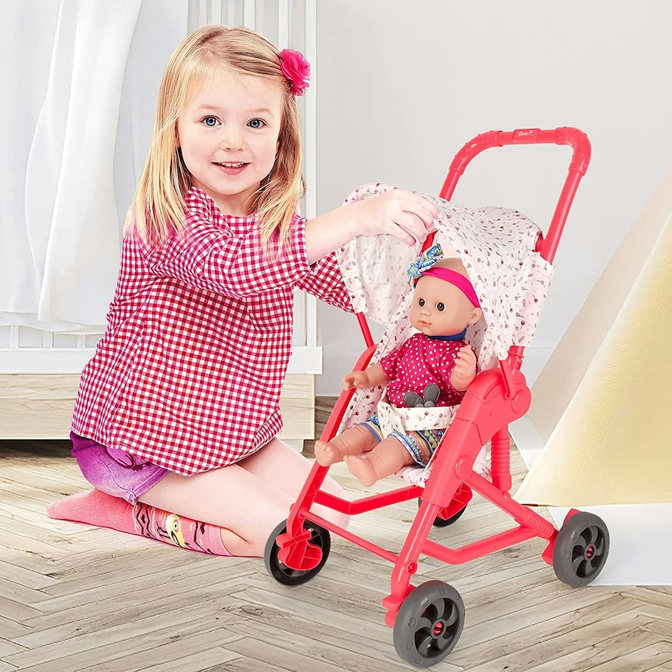 image 1 of Baby Doll Stroller Set Pushchair Doll Playset