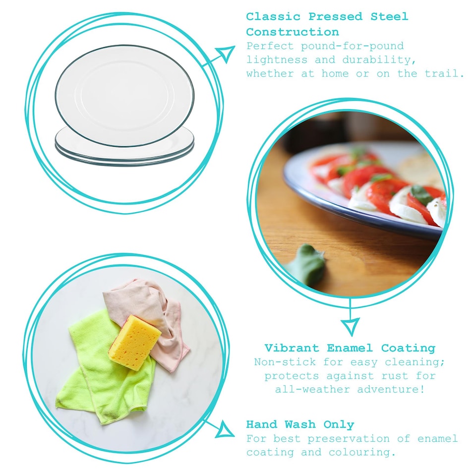 image 1 of Argon Tableware White Enamel Serving Platter - 30.5cm x 22.5cm - Blue | White | Blue