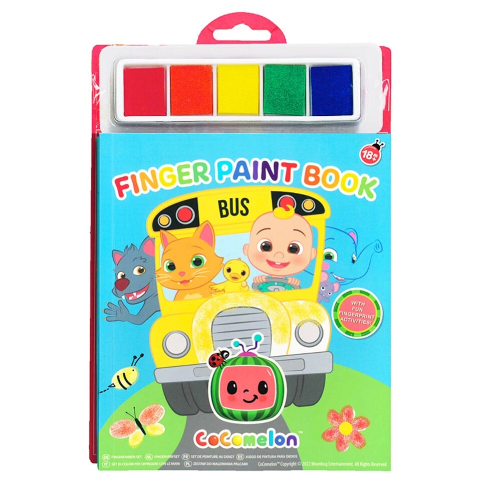 image 1 of CoComelon Finger Paint Book Set Activity Pad Childrens Learning Arts Crafts