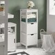 image 2 of SoBuy FRG127-W,Narrow Bathroom Cabinet with 2 Drawers and 1 Shelf | White | White