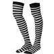 image 3 of Striped knee high socks black-white