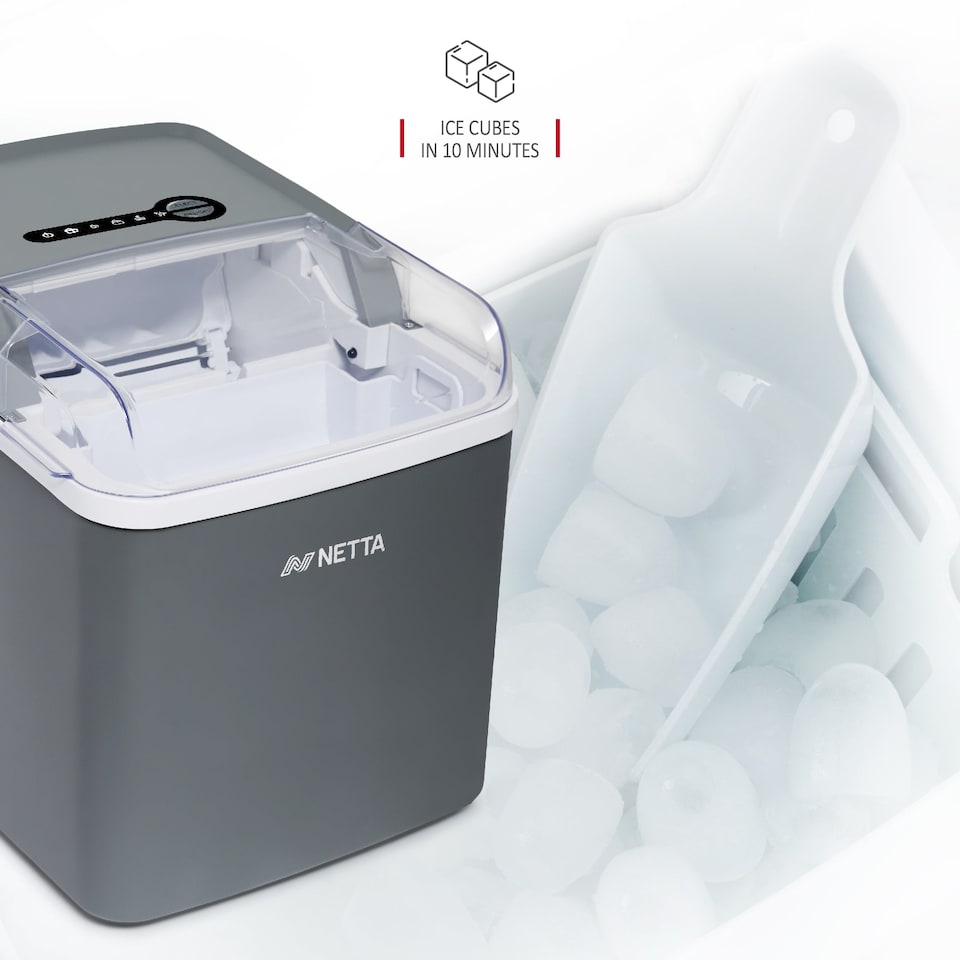 image 1 of NETTA Ice Maker Machine 1.8L Tank, 12kg/Day, Stainless Steel