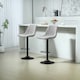 image 2 of HOMCOM Bar Stools Set of 2 Adjustable Swivel Bar Chairs with Backrest Grey