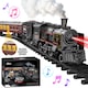 image 1 of Deluxe Edition Steam Train Set – Electric Classic Locomotive Toy with Lights, Real Smoke & Sounds