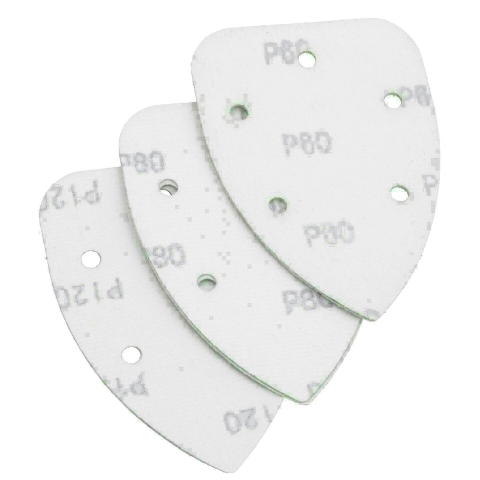image 1 of Hook And Loop Detail Sanding Pads Discs 140mm Triangular Mixed Grit 60 Pack