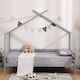 image 2 of Teddy Kids Childrens Grey Wooden House Treehouse Single Bed Frame (Single) | Grey | Grey | Single