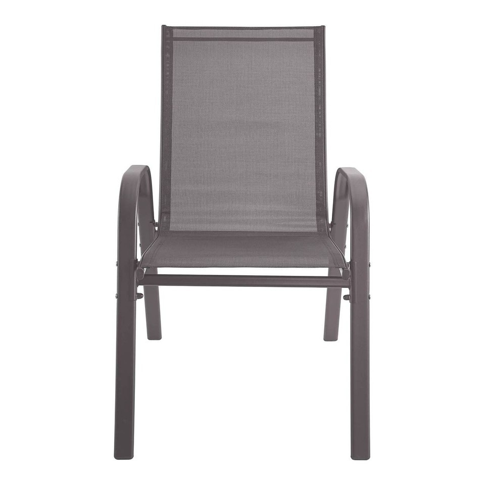 image 1 of 3 Pcs Garden Round Glass Top Table & 2 Chairs Bistro Set
