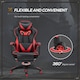 image 5 of Vinsetto Gaming Chair Ergonomic Reclining Manual Footrest Wheels Stylish Red