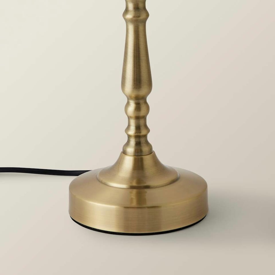 image 1 of ValueLights Sienna Brass Touch Table Lamp Cream Shade & Bulb Gold