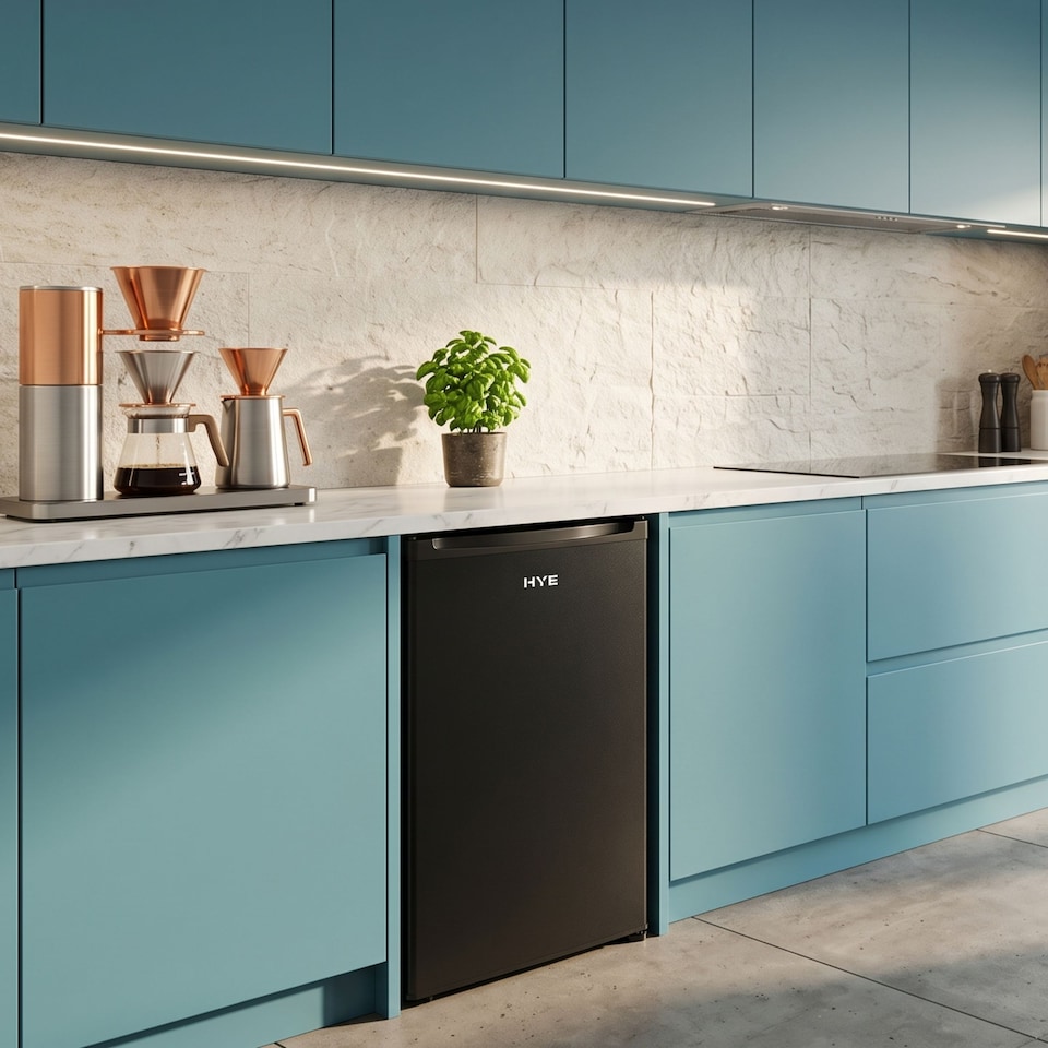 image 1 of HYE Under Counter Freezer 60 Litre Freestanding 48cm Reversible Door - Black - RF01UCFR60B01