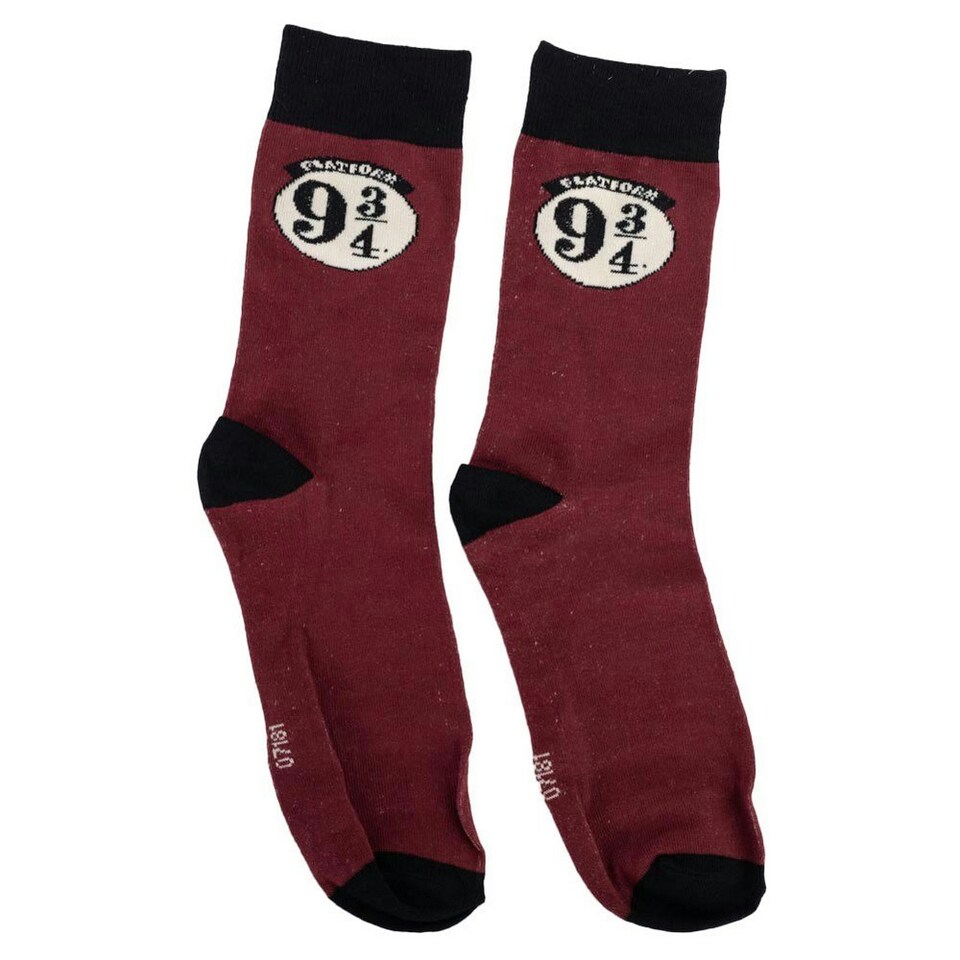 image 1 of Harry Potter Platform 9 3/4 Mug and Sock Set - Maroon/Black - 7 UK-11 UK