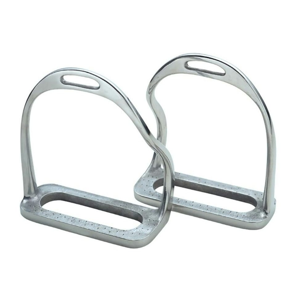 Shires Safety Horse Bent Leg Stirrups - Silver - 5in