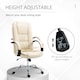 image 6 of Vinsetto Office Chair, PU Leather Desk Chair with 13cm Soft Padded Seat and Backrest, Swivel Chair with Adjustable Height and Rolling Wheels, Beige
