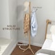 image 5 of HOMCOM Coat Rack Bamboo Coat Stand with 8 Hooks for Handbags, Natural