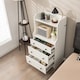 image 5 of COSTWAY 3 Drawer Dresser Utility Storage Organizer Modern Chest of Drawers with Shelves