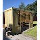 image 3 of Buttercup Garden Room Shelter -  Swedish Redwood - L210 x W335 x H205 cm - Assembly included - Set of Waterproof Cushions Included | Brown