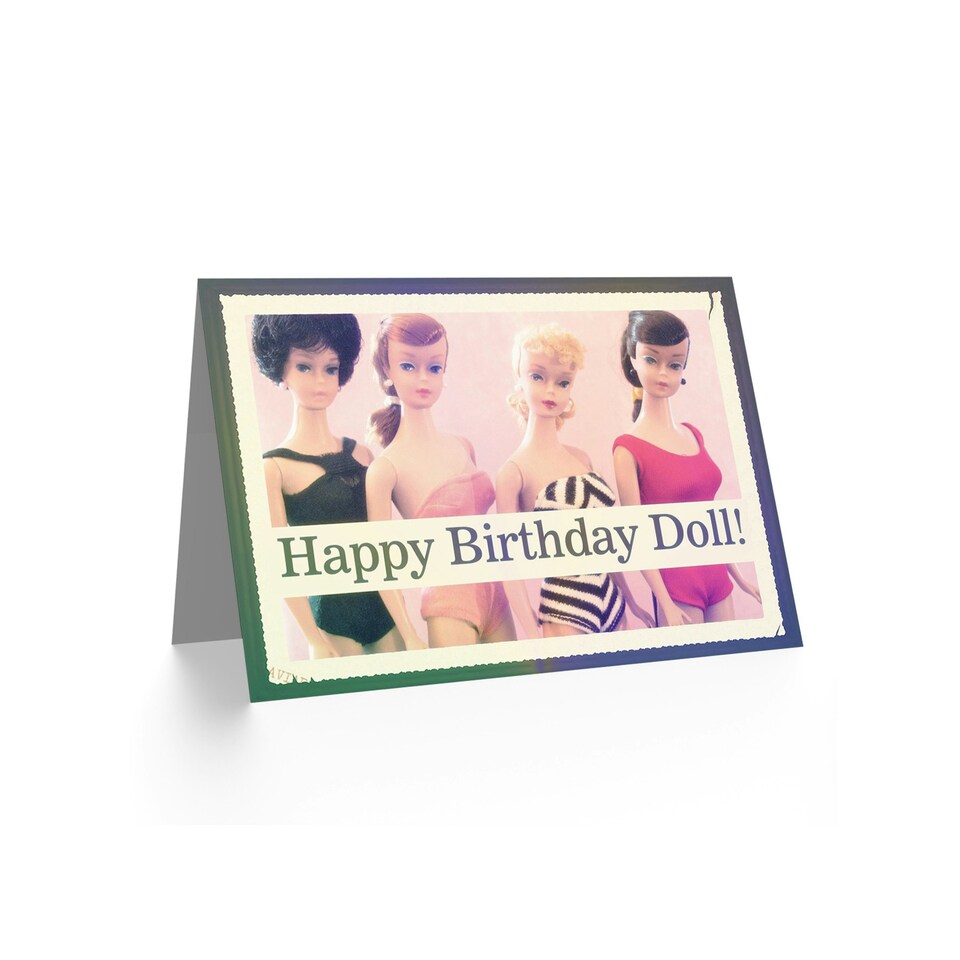 image 1 of Retro Swimsuit Dolls Happy Birthday Greeting Card