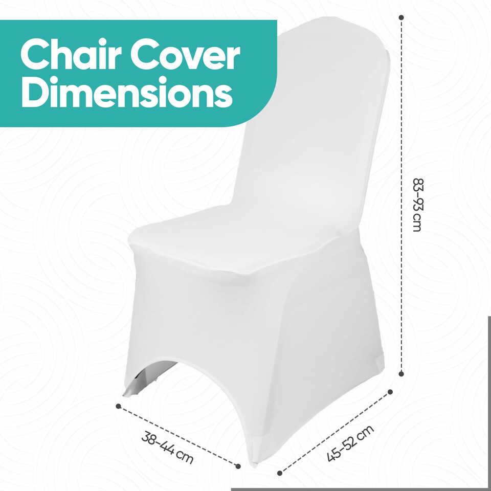 image 1 of 220GSM White Spandex Chair Cover Stretch Fabric, Premium Quality Slipcovers