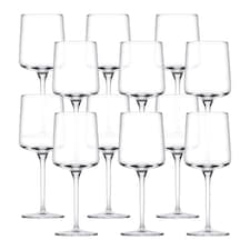 Wine Glasses Clear Glass Goblets Stemware Barware | Clear | 12x340ml