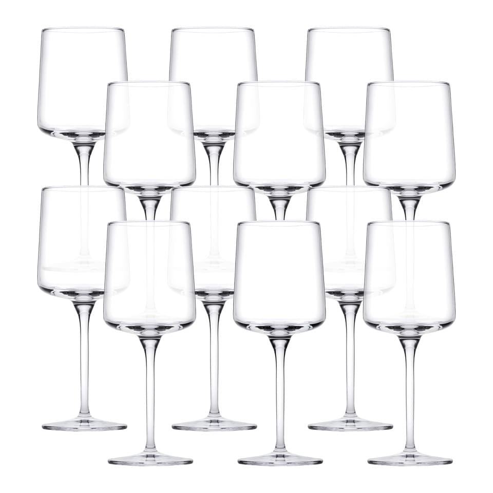 image 1 of Wine Glasses Clear Glass Goblets Stemware Barware | Clear | 12x340ml