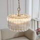 image 3 of Valentina Pendant Ceiling Light Brushed Aged Brass Plate & Clear Glass 3x E14