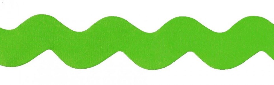 Berisfords Fluorescent Green 30mm Ric Rac Ribbon for Dressmaking - per metre