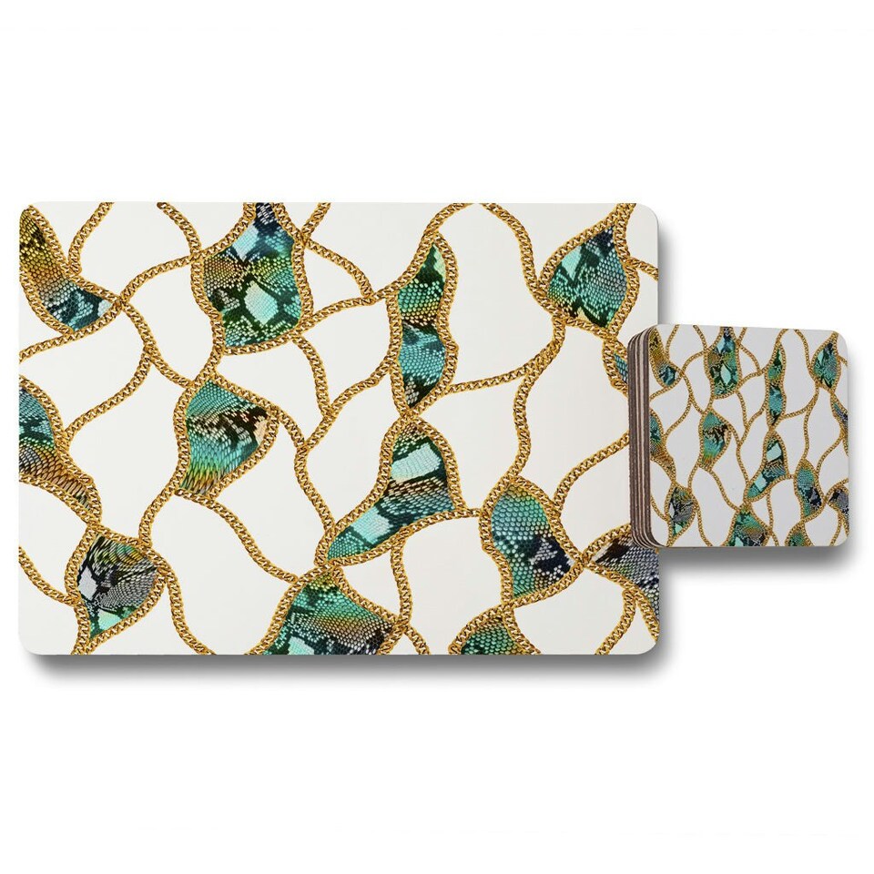 image 1 of Chains & Snake Skin (Placemat & Coaster Set)