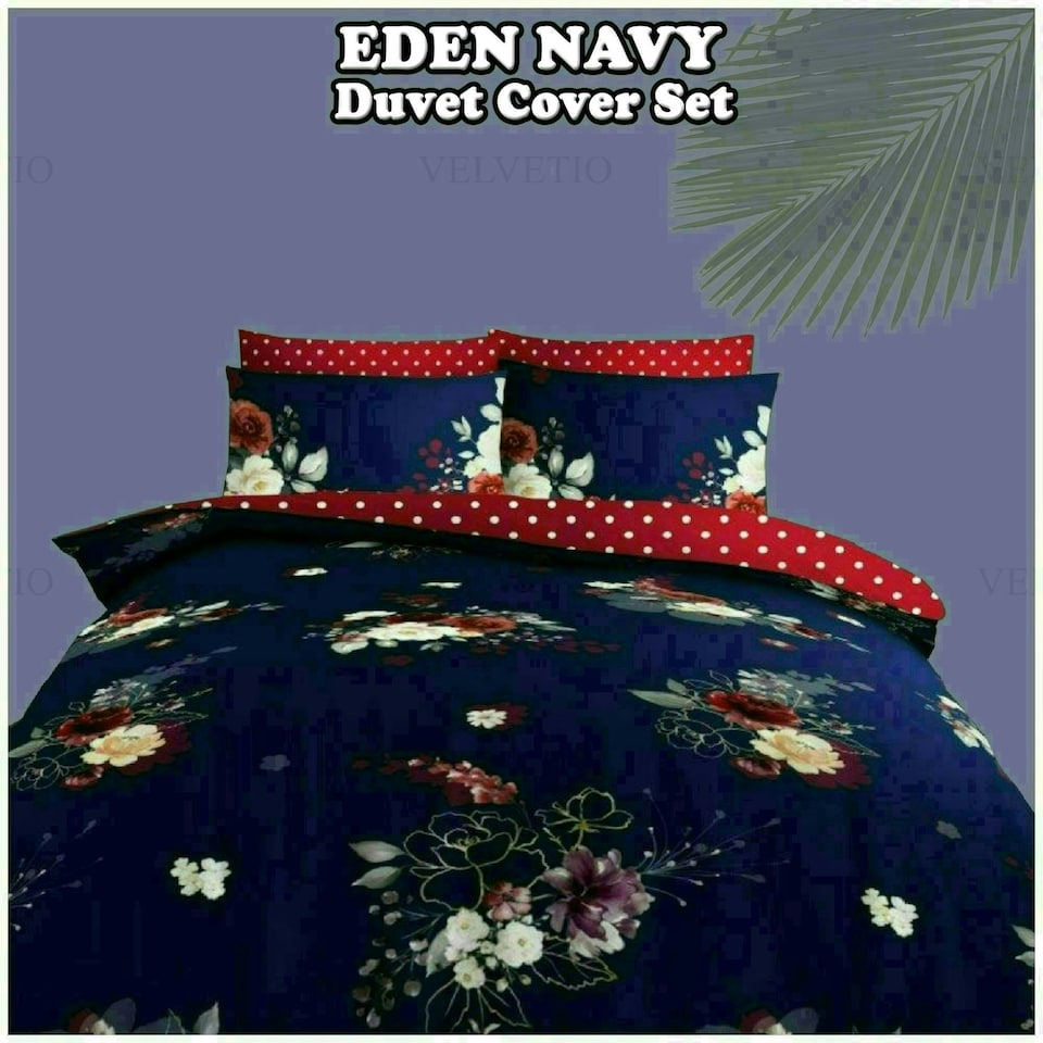 image 1 of Eden Floral Printed Duvet Cover Set Reversible Polycotton Beddings Multi | King
