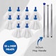 image 2 of Mop Head Refills (10 Super Absorbent Mops With 140cm Handle) For Hard Floor Mopping Cleaning Home office and Commercial Use Blue | Blue