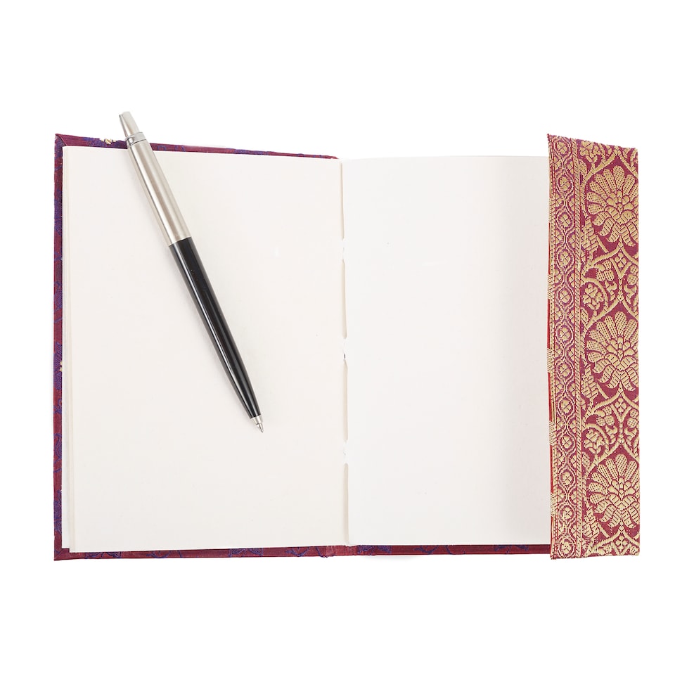 image 1 of Medium Sari Fabric Notebook